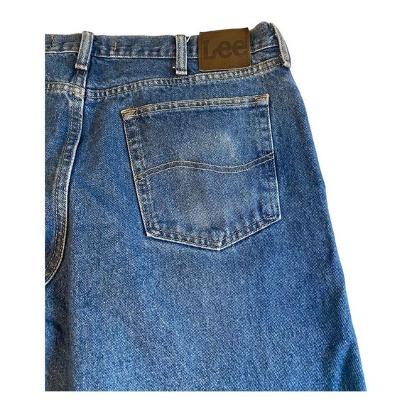 Vintage Lee 38X29 Regular Fit Blue Jeans Classic Quality Heavy Denim Med Wash - Picture 7 of 14